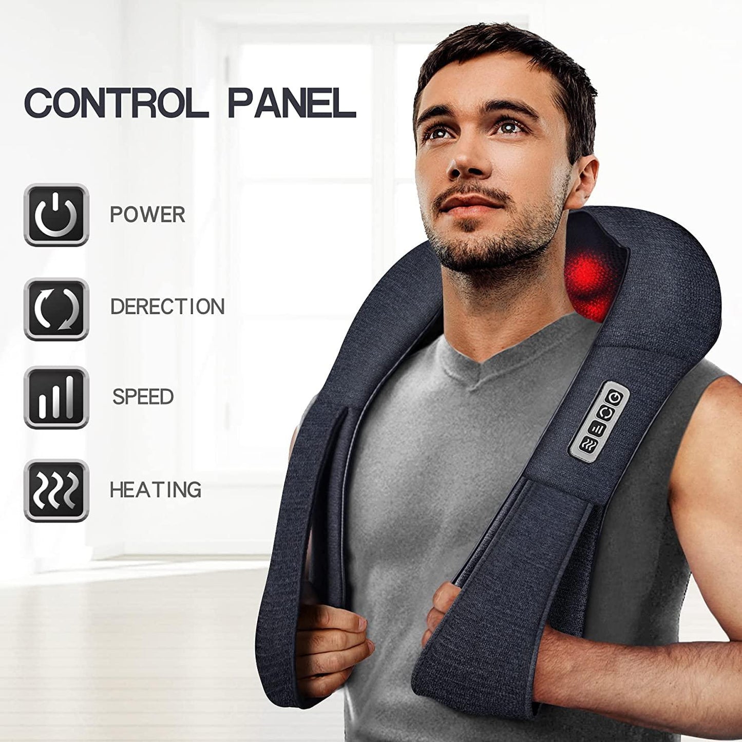 Shiatsu-Heated Neck and Shoulder Massager