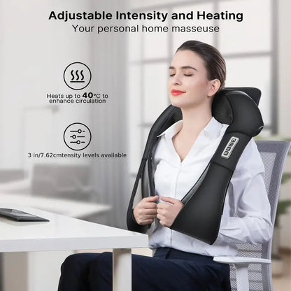 Shiatsu-Heated Neck and Shoulder Massager